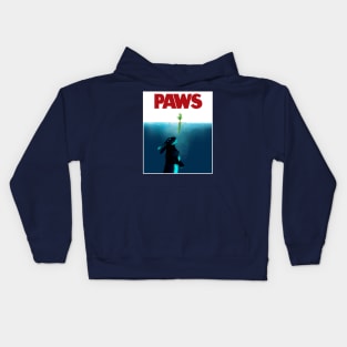 PAWS jaws bunny rabbit parody Kids Hoodie